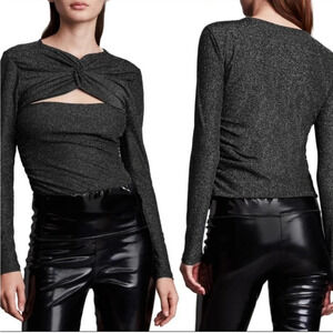ALLSAINTS Caelum Glitter Long Sleeve Top Size 4